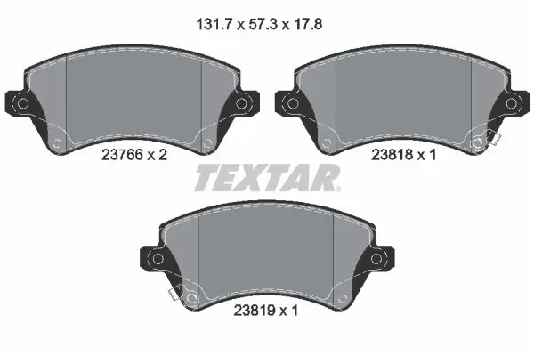 Handler.Part Brake pad set, disc brake TEXTAR 2376601 1