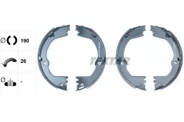 Handler.Part Brake shoe set, parking brake TEXTAR 91082700 2