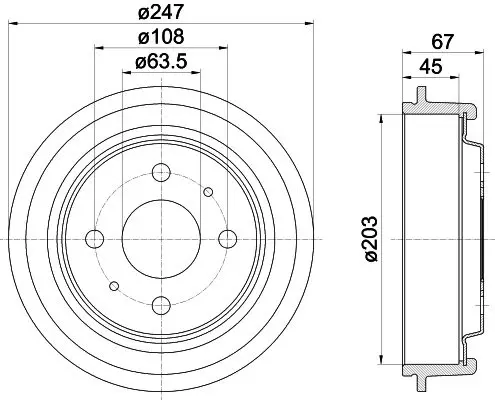 Handler.Part Brake drum TEXTAR 94001600 1