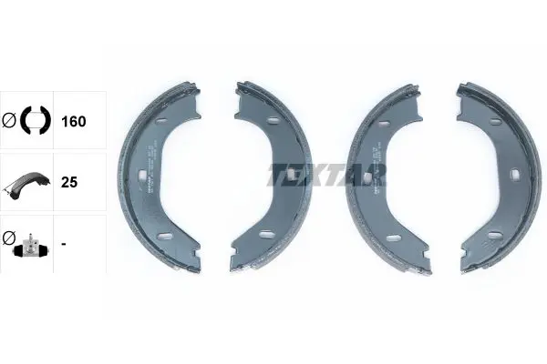 Handler.Part Brake shoe set, parking brake TEXTAR 91020200 2