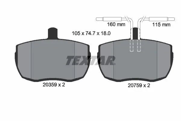 Handler.Part Brake pad set, disc brake TEXTAR 2035907 1