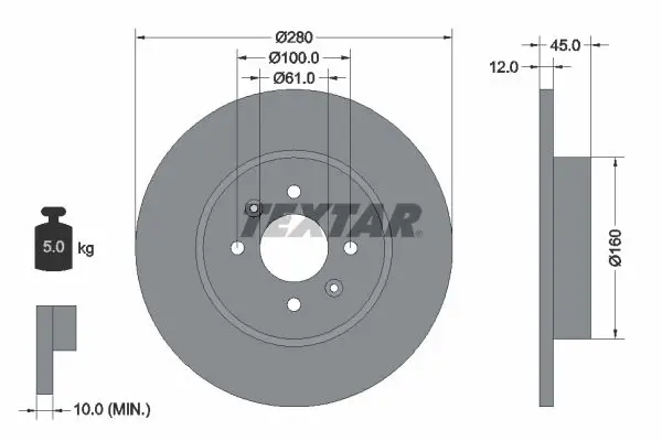 Handler.Part Brake disc TEXTAR 92181203 1