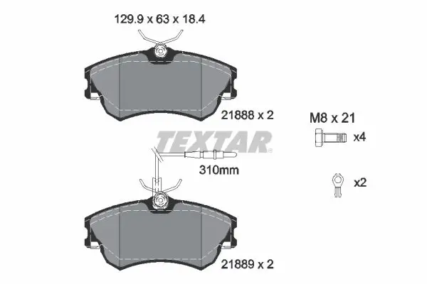 Handler.Part Brake pad set, disc brake TEXTAR 2188801 1