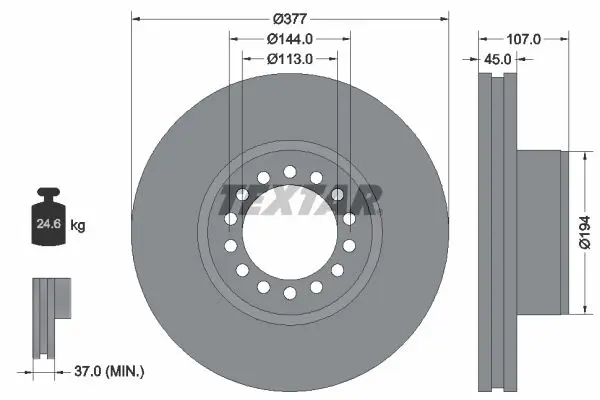 Handler.Part Brake disc TEXTAR 93175200 1