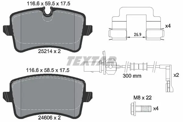 Handler.Part Brake pad set, disc brake TEXTAR 2521401 1