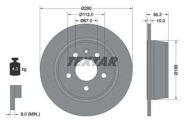 Handler.Part Brake disc TEXTAR 92074503 1