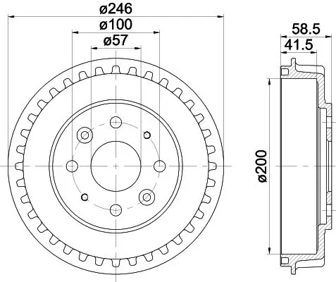 Handler.Part Brake drum TEXTAR 94028700 1