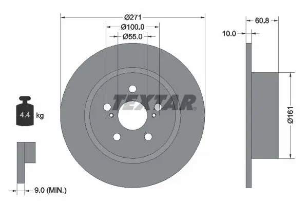 Handler.Part Brake disc TEXTAR 92126503 1