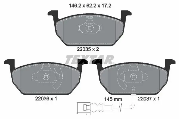 Handler.Part Brake pad set, disc brake TEXTAR 2203501 1