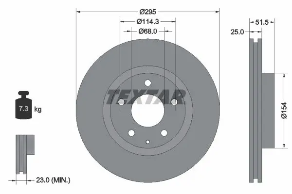 Handler.Part Brake disc TEXTAR 92267603 1