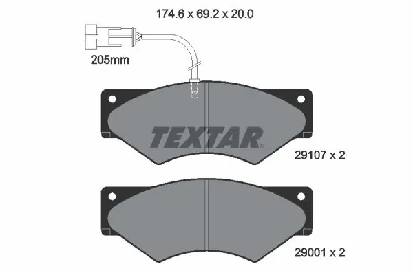 Handler.Part Brake pad set, disc brake TEXTAR 2910701 2