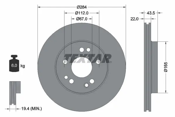 Handler.Part Brake disc TEXTAR 92031900 1