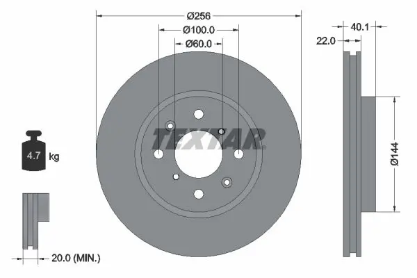 Handler.Part Brake disc TEXTAR 92232803 1