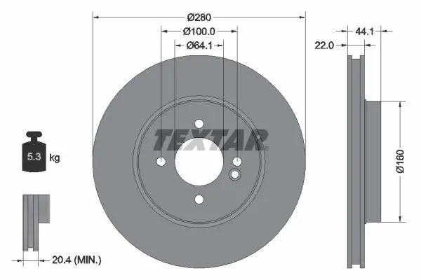 Handler.Part Brake disc TEXTAR 92157903 1