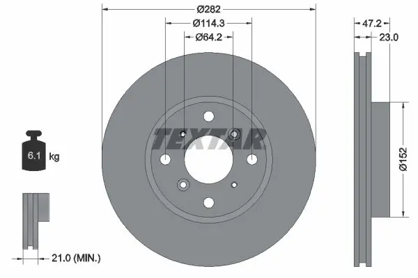 Handler.Part Brake disc TEXTAR 92078300 1