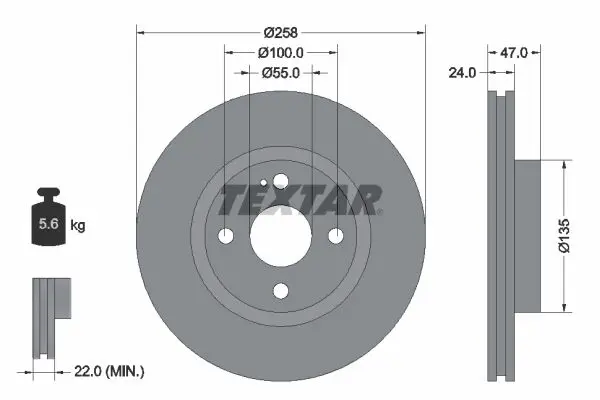 Handler.Part Brake disc TEXTAR 92103100 1