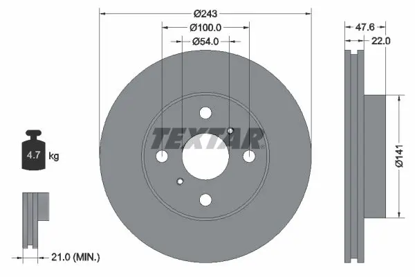 Handler.Part Brake disc TEXTAR 92049900 1