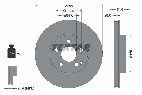 Handler.Part Brake disc TEXTAR 92115103 1