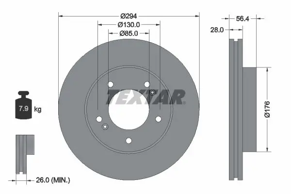 Handler.Part Brake disc TEXTAR 92203203 1