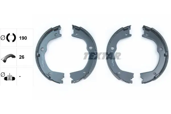 Handler.Part Brake shoe set, parking brake TEXTAR 91075900 2