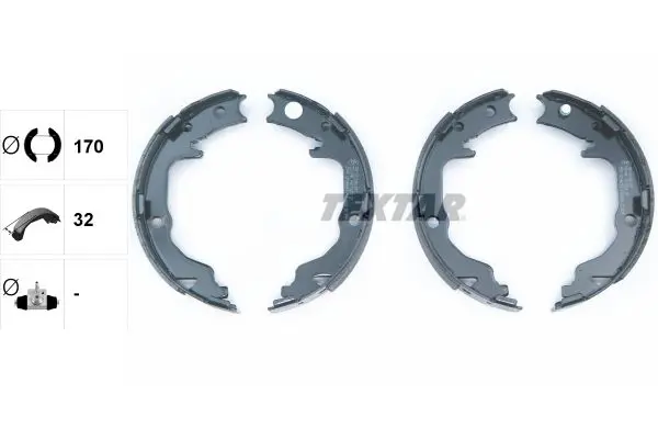 Handler.Part Brake shoe set, parking brake TEXTAR 91073400 2