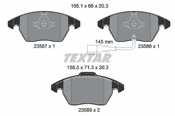 Handler.Part Brake pad set, disc brake TEXTAR 2358781 1