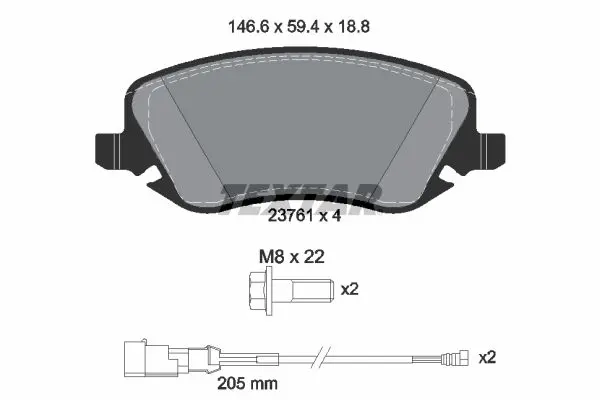 Handler.Part Brake pad set, disc brake TEXTAR 2376101 1