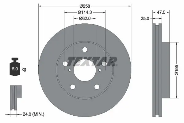 Handler.Part Brake disc TEXTAR 92114400 1