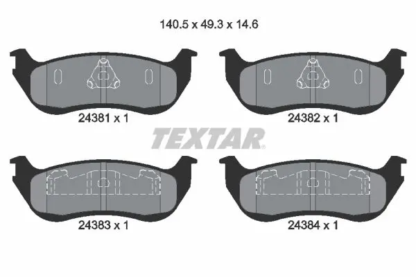 Handler.Part Brake pad set, disc brake TEXTAR 2438101 1