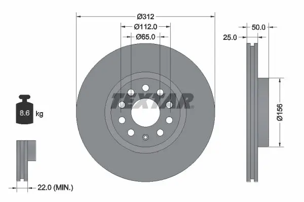 Handler.Part Brake disc TEXTAR 92120503 1