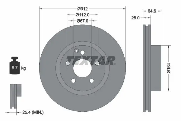 Handler.Part Brake disc TEXTAR 92115303 1