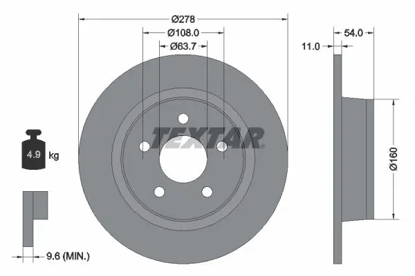 Handler.Part Brake disc TEXTAR 92124900 1