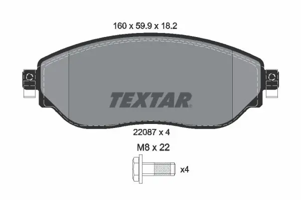 Handler.Part Brake pad set, disc brake TEXTAR 2208701 1