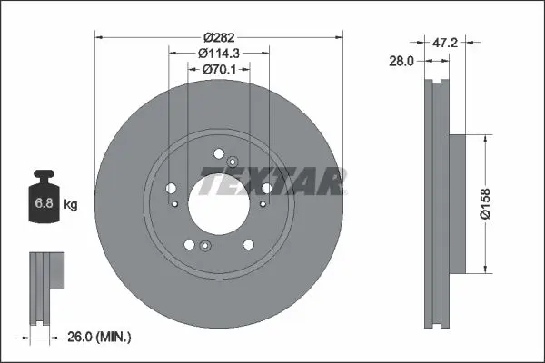 Handler.Part Brake disc TEXTAR 92138700 1