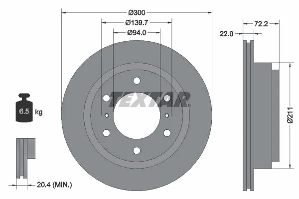 Handler.Part Brake disc TEXTAR 92135103 1