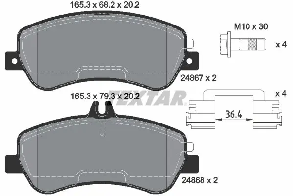 Handler.Part Brake pad set, disc brake TEXTAR 2486701 1