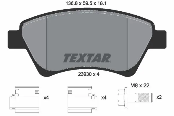 Handler.Part Brake pad set, disc brake TEXTAR 2393001 1