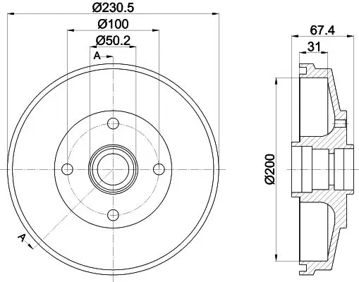 Handler.Part Brake drum TEXTAR 94033400 1