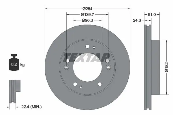 Handler.Part Brake disc TEXTAR 92104400 1