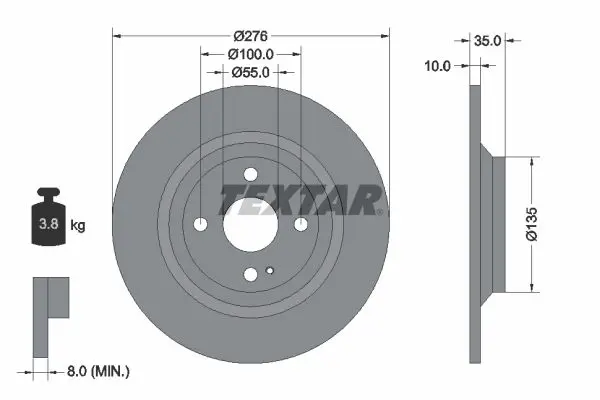 Handler.Part Brake disc TEXTAR 92188303 1