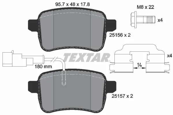 Handler.Part Brake pad set, disc brake TEXTAR 2515601 1