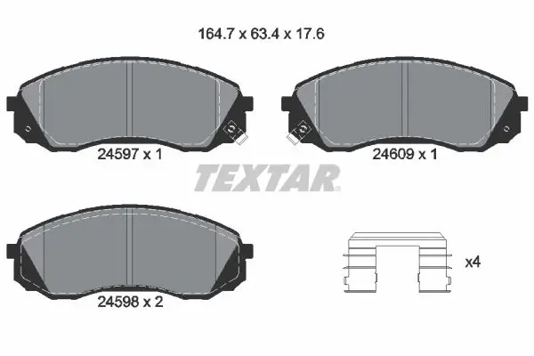 Handler.Part Brake pad set, disc brake TEXTAR 2459701 1