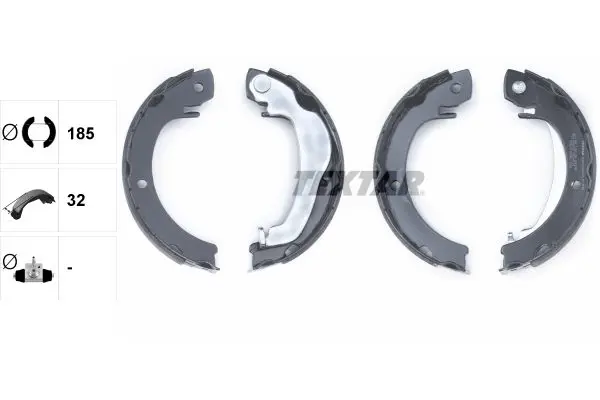 Handler.Part Brake shoe set, parking brake TEXTAR 91074300 2