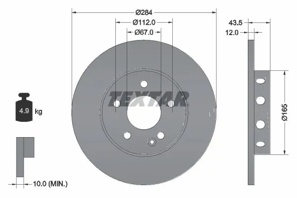 Handler.Part Brake disc TEXTAR 92059300 1