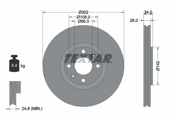 Handler.Part Brake disc TEXTAR 92133203 1