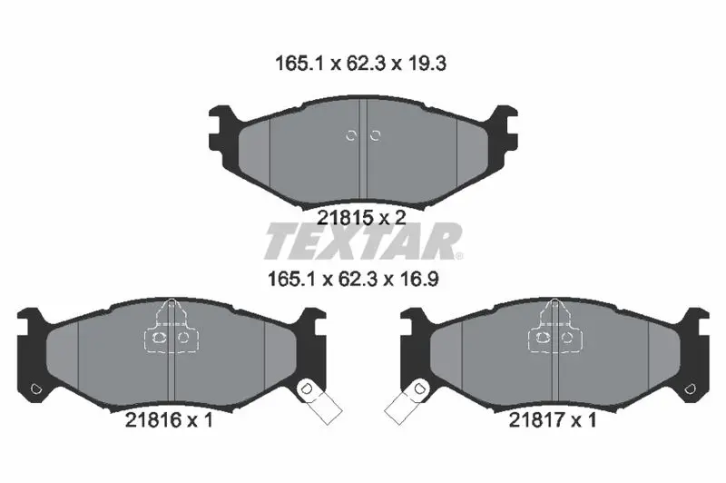 Handler.Part Brake pad set, disc brake TEXTAR 2181501 1