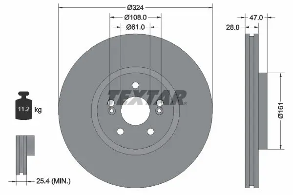 Handler.Part Brake disc TEXTAR 92119405 1