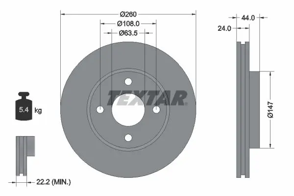 Handler.Part Brake disc TEXTAR 92064300 1