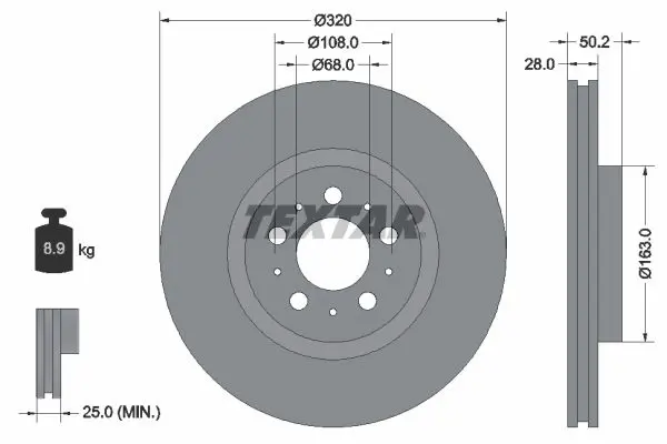 Handler.Part Brake disc TEXTAR 92178203 1