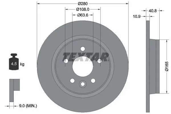 Handler.Part Brake disc TEXTAR 92255603 1